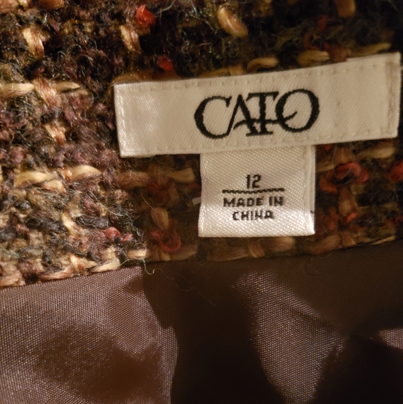 Cato Brown Acrylic Wool Polyester Skirt. Size 12. Office Work Business Fall GUC - Picture 7 of 7